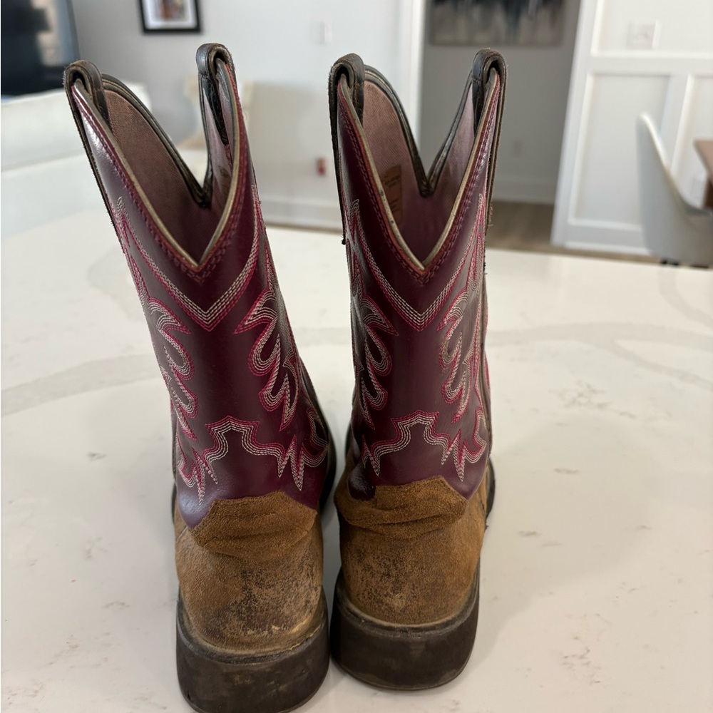 Ariat Women's Delilah Brown and Burgundy Western Boots - Picture 3 of 7